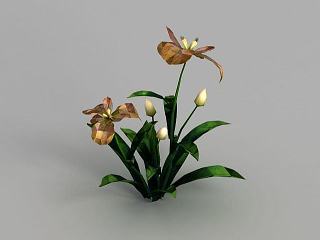 现代魔兽世界游戏灌木花丛装饰模型