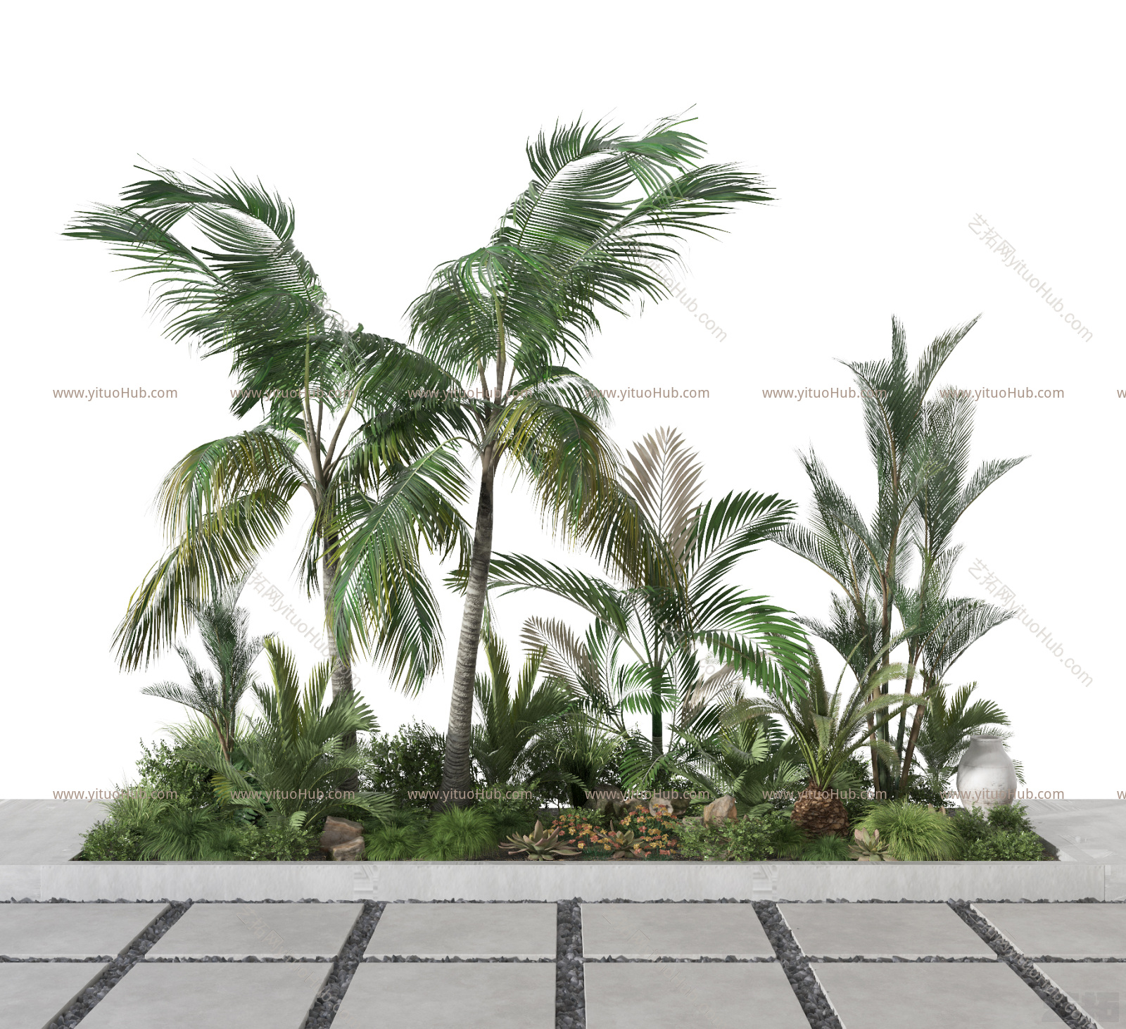 现代植物堆 绿植堆 植物