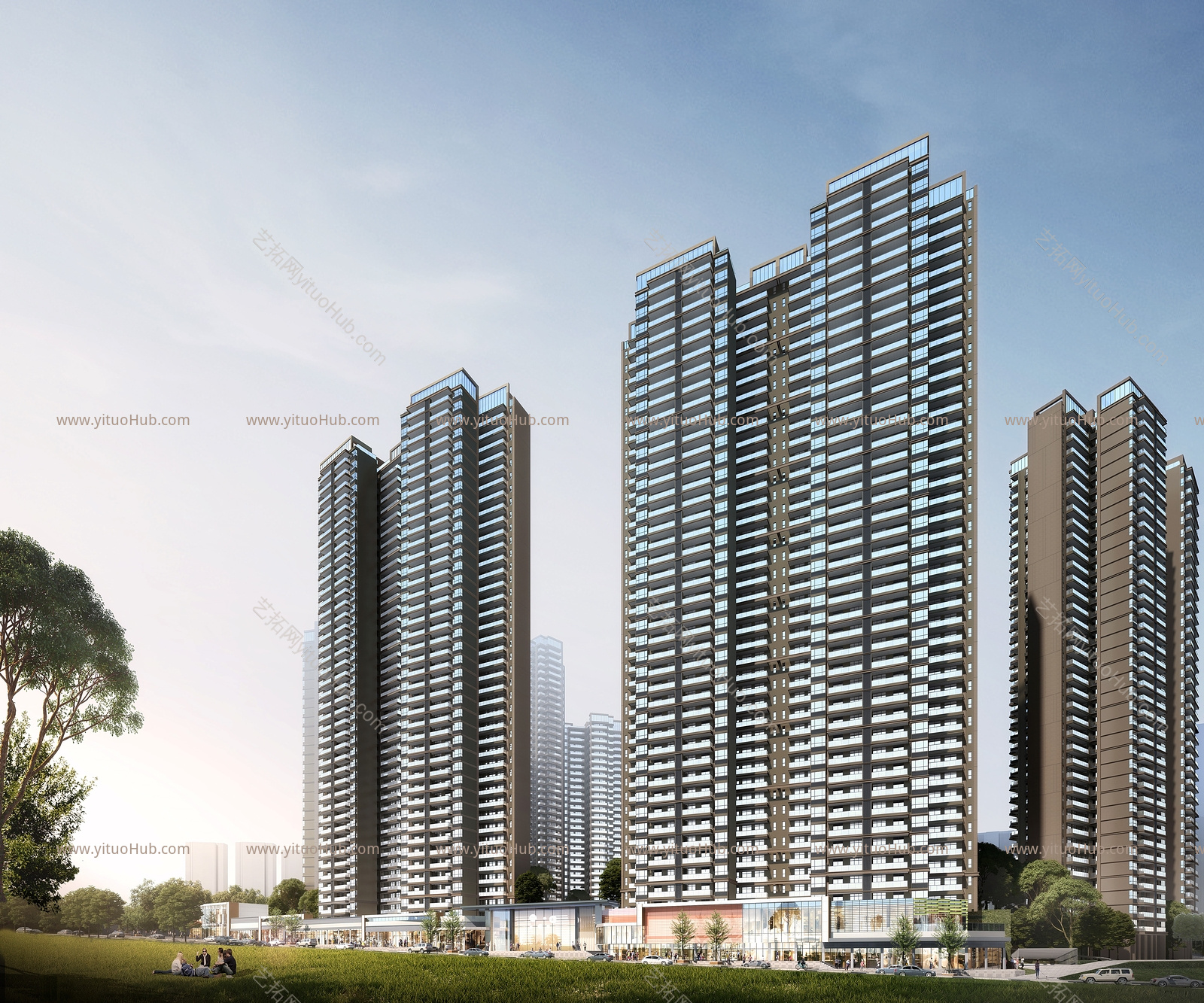 现代小区建筑