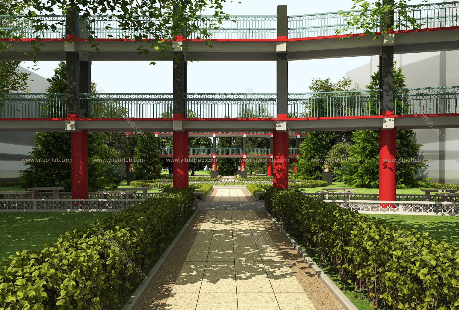 现代景观花园模型