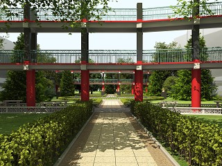 现代景观花园模型