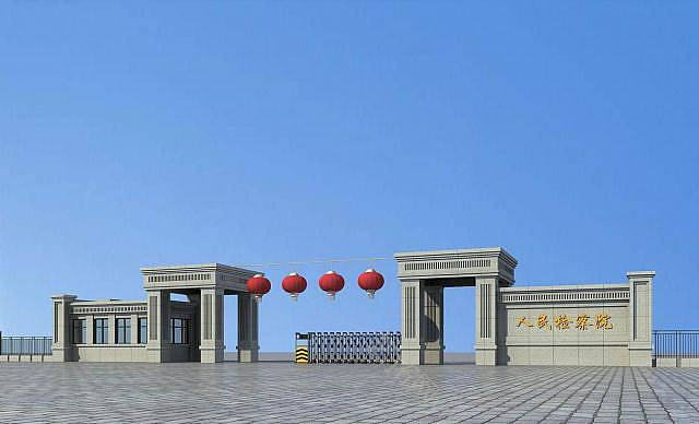 现代大门门卫模型