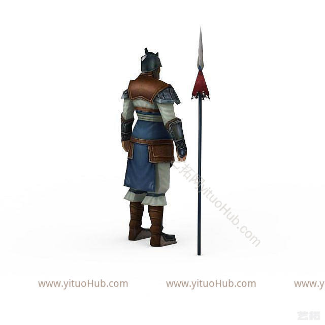 现代诛仙游戏人物士兵模型