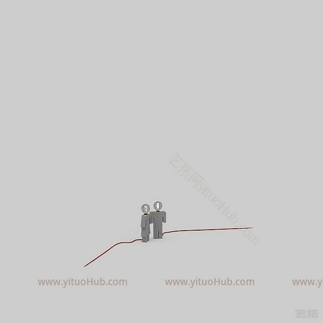 现代创意小人落地灯模型