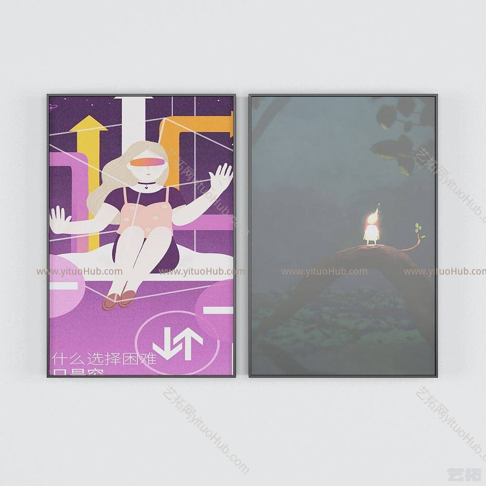 现代卡通装饰画模型