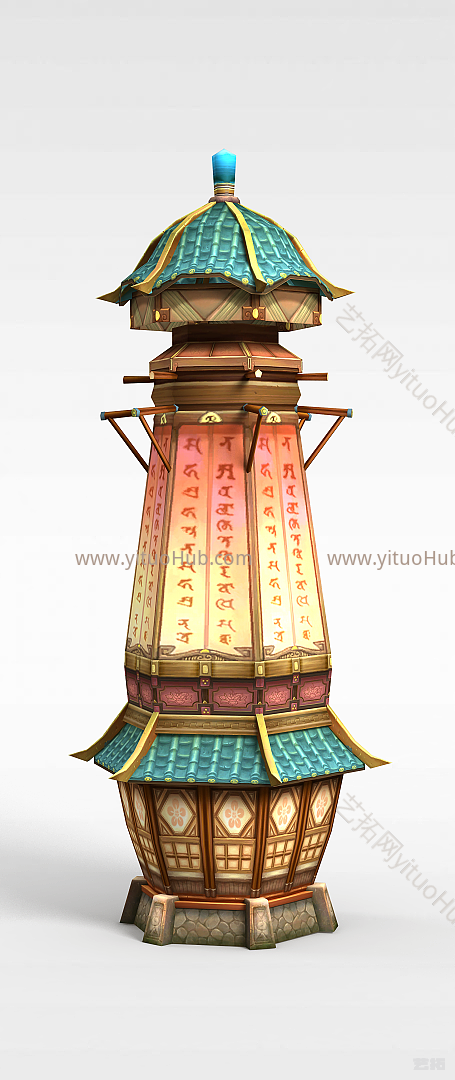现代游戏场景灯塔模型