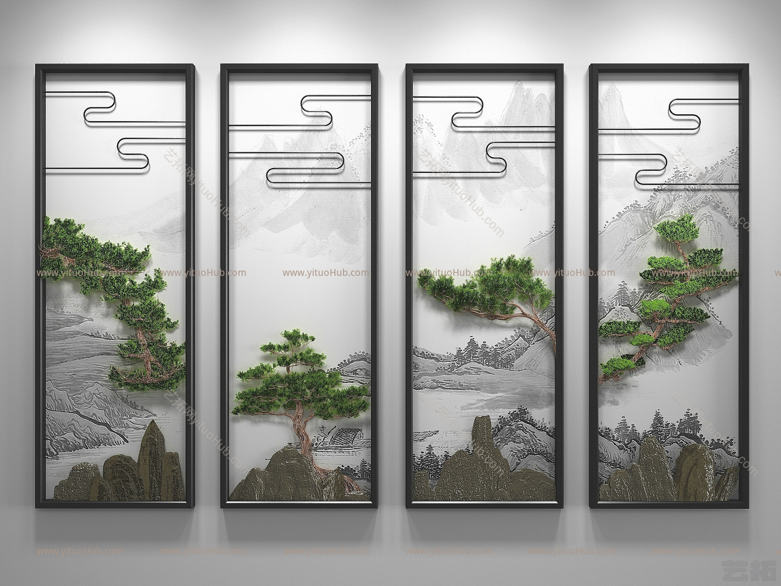 现代风格屏风，隔断，玄关，装饰，墙饰，装饰画
