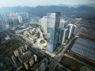 综合体大楼建筑鸟瞰图