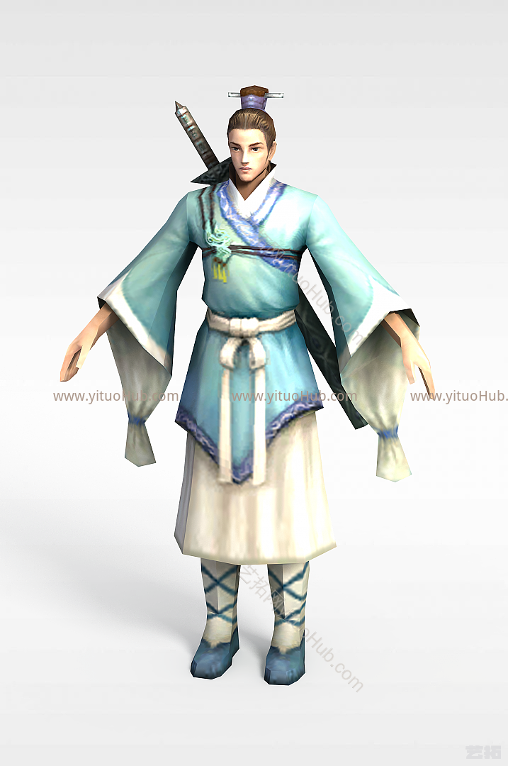 现代诛仙游戏人物模型