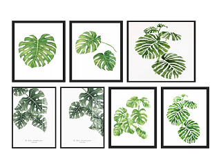现代装饰画 挂画 叶子