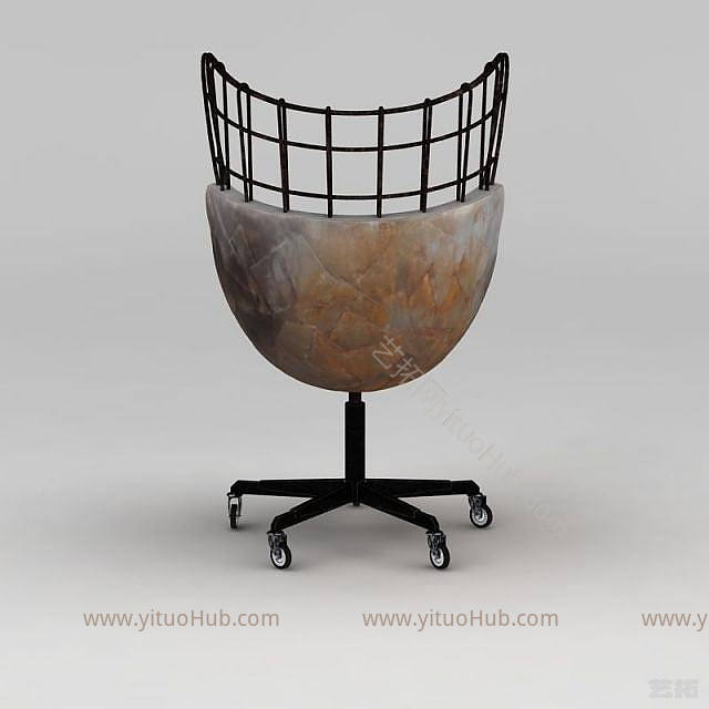 工业LOFT现代黑色工业风铁艺椅子模型
