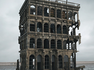 未知城市废墟废弃建筑