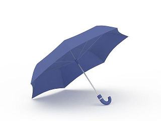 现代蓝色雨伞模型