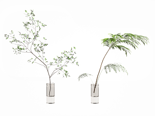 现代植物花瓶摆件 现代植物装饰摆件 植物树枝盆栽摆件
