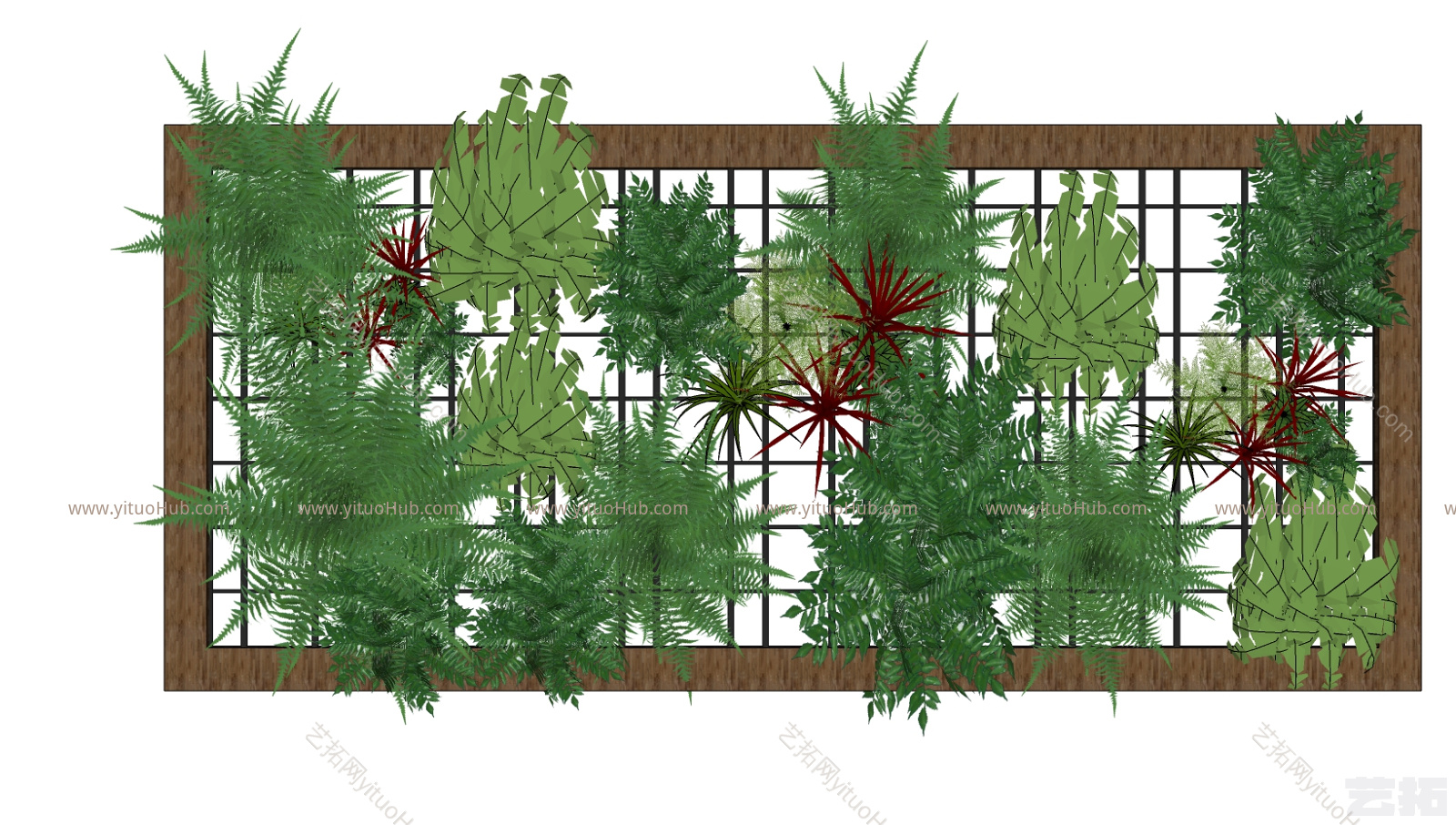 现代装饰植物 绿植墙  
