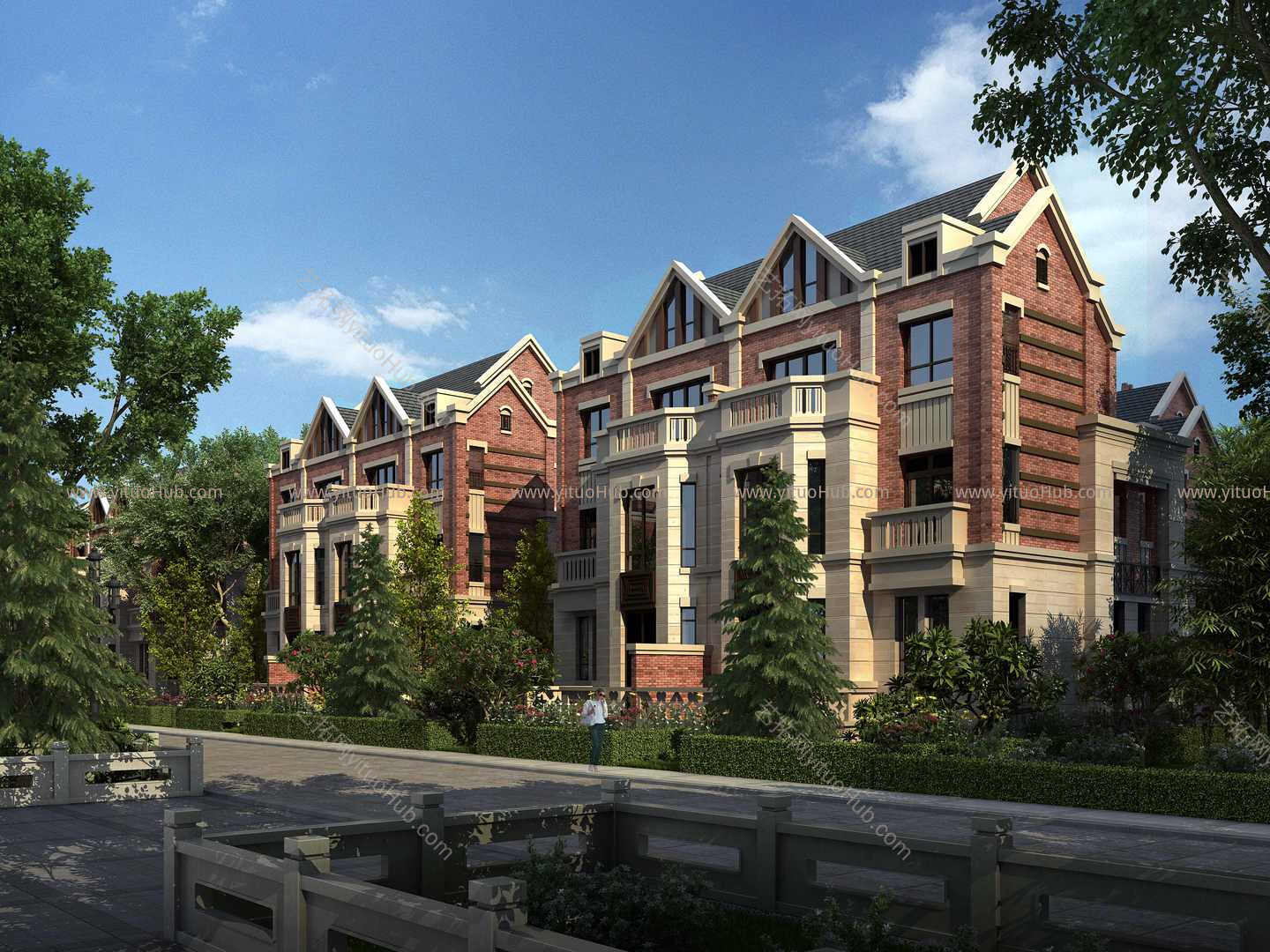别墅住宅区建筑效果图