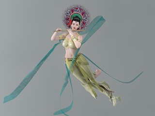 飞天吹笛美女模型