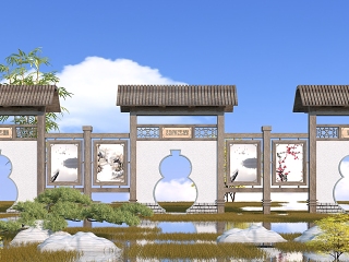 中式园林景观墙