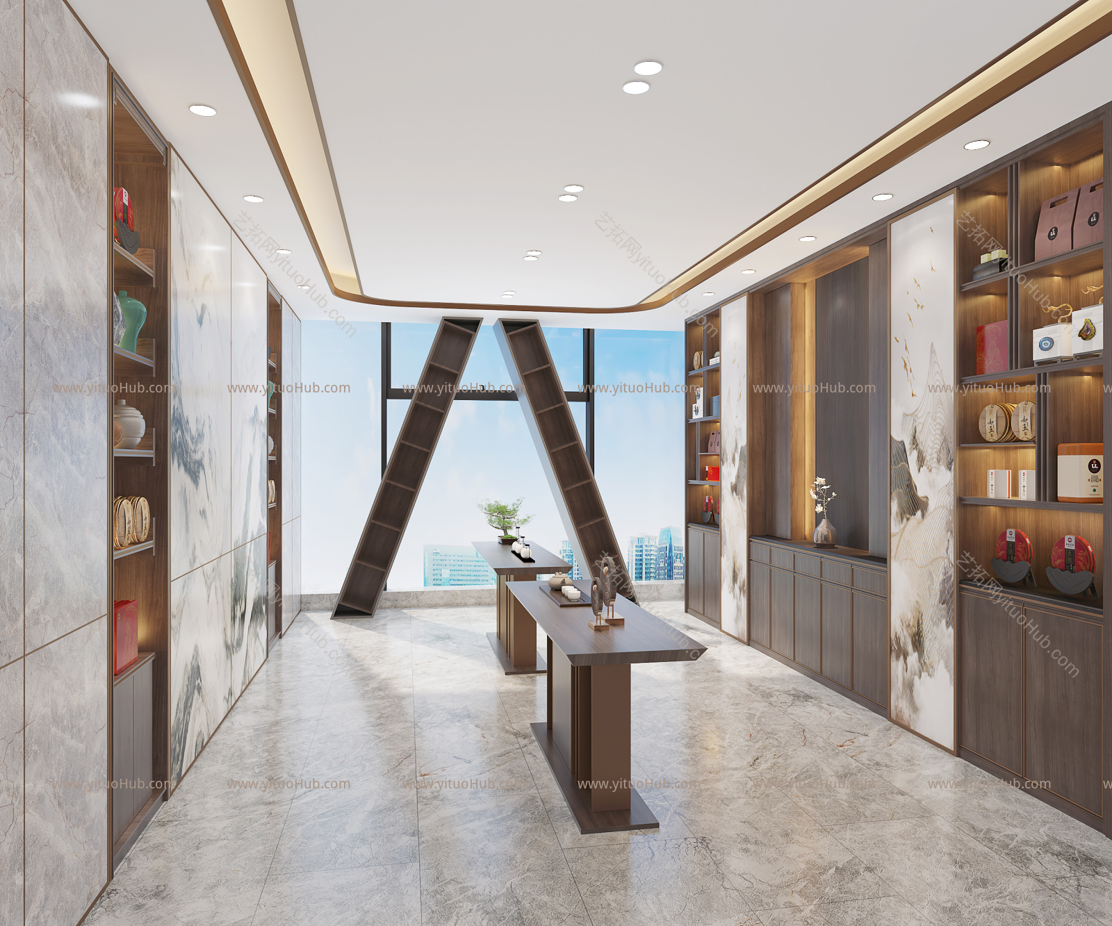 新中式茶室 展示柜