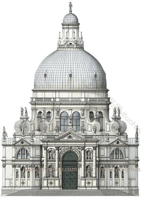 欧式法式英伦现代建筑装饰画挂画 (16)