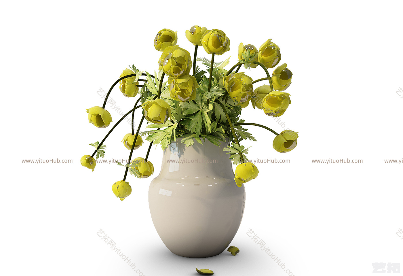 现代陶瓷花瓶插花