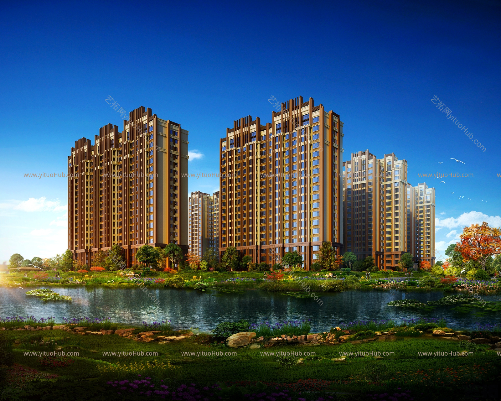现代邯郸龙御湾小区建筑