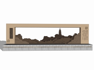 中式剪影景墙