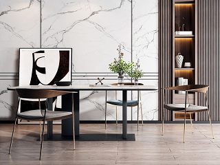 现代金属餐桌椅组合