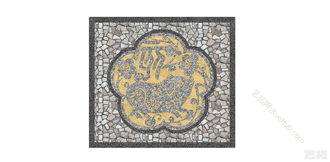 中式公园铺装小品