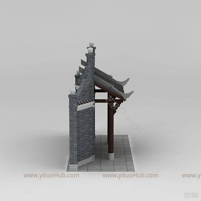 中式仿古门头模型