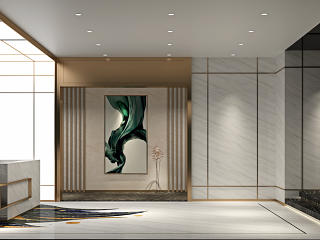 现代客餐厅 玄关 