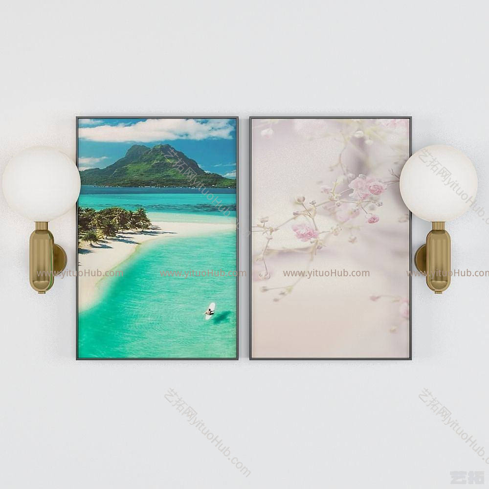 现代大海装饰画模型