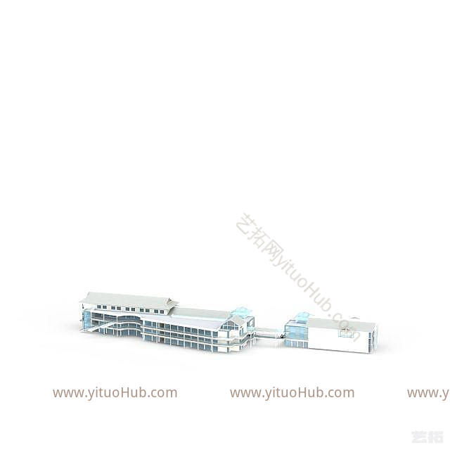 现代建筑楼群模型