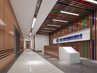现代办公走道 接待台 前台