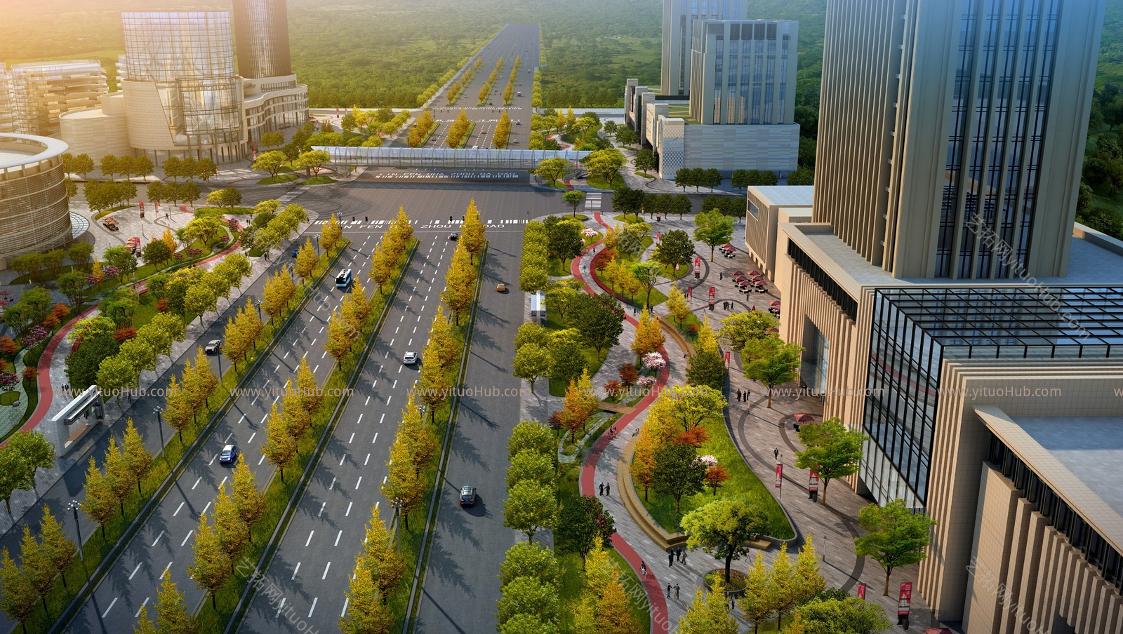 临汾华州大道商业道路市政交通景观