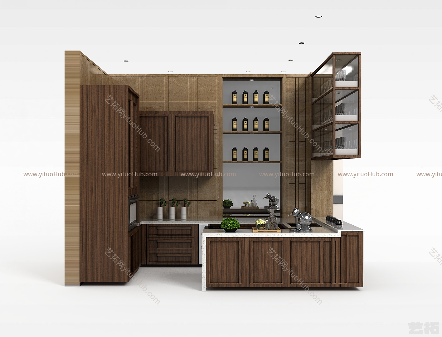实木展示柜模型