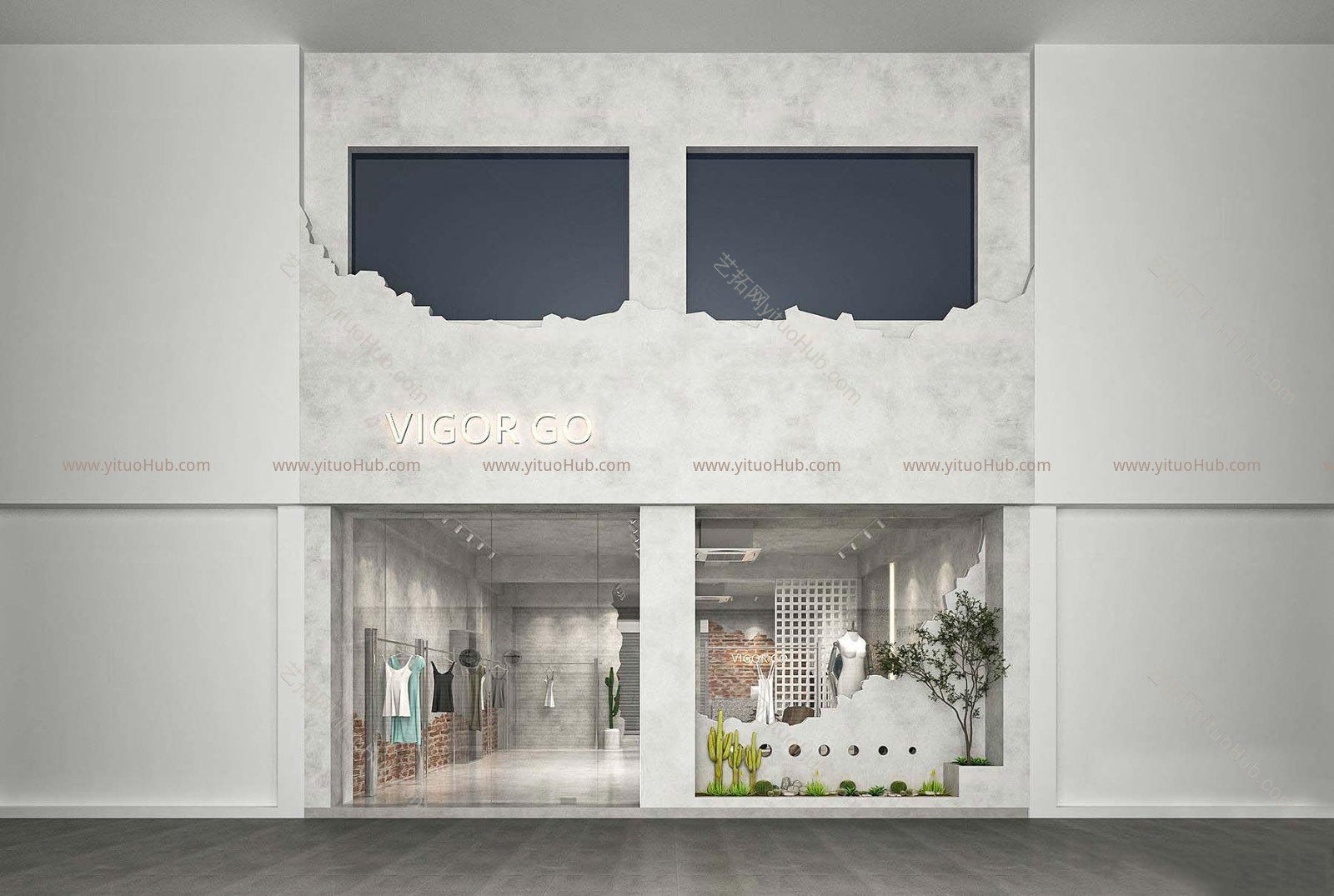 现代服装店门头
