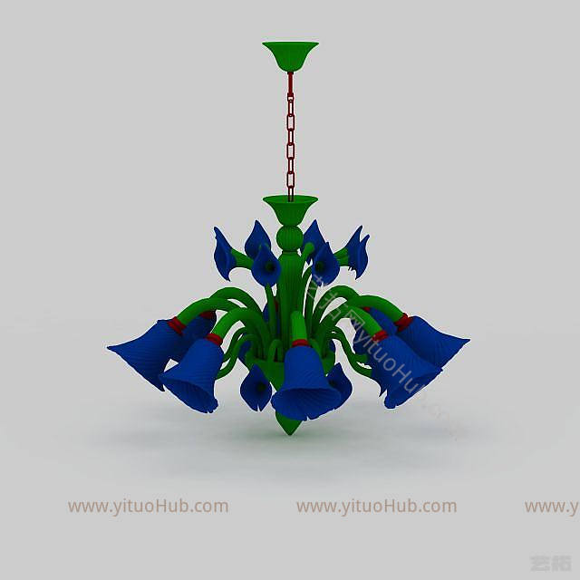 现代彩色吊灯模型