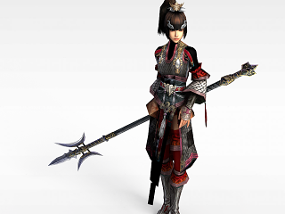 现代卡通女将军模型