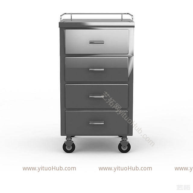 现代医疗工具车模型