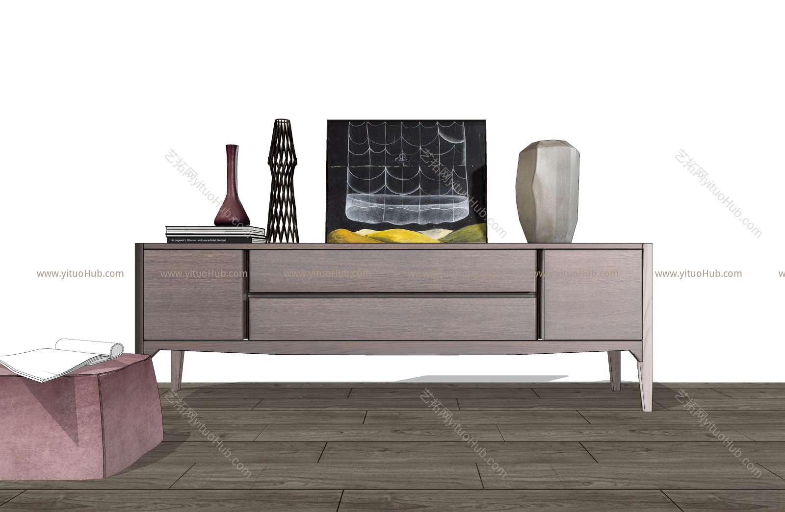 意大利 Natuzzi 现代储物柜 玄关柜