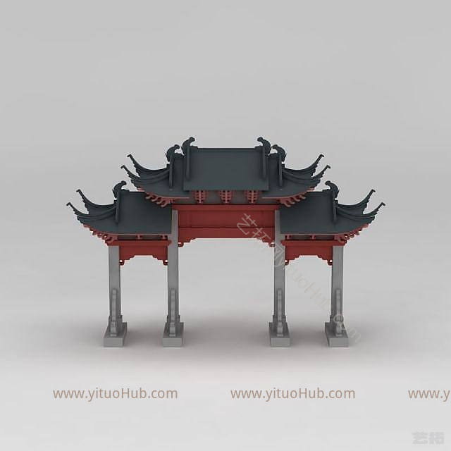 现代古建牌楼模型