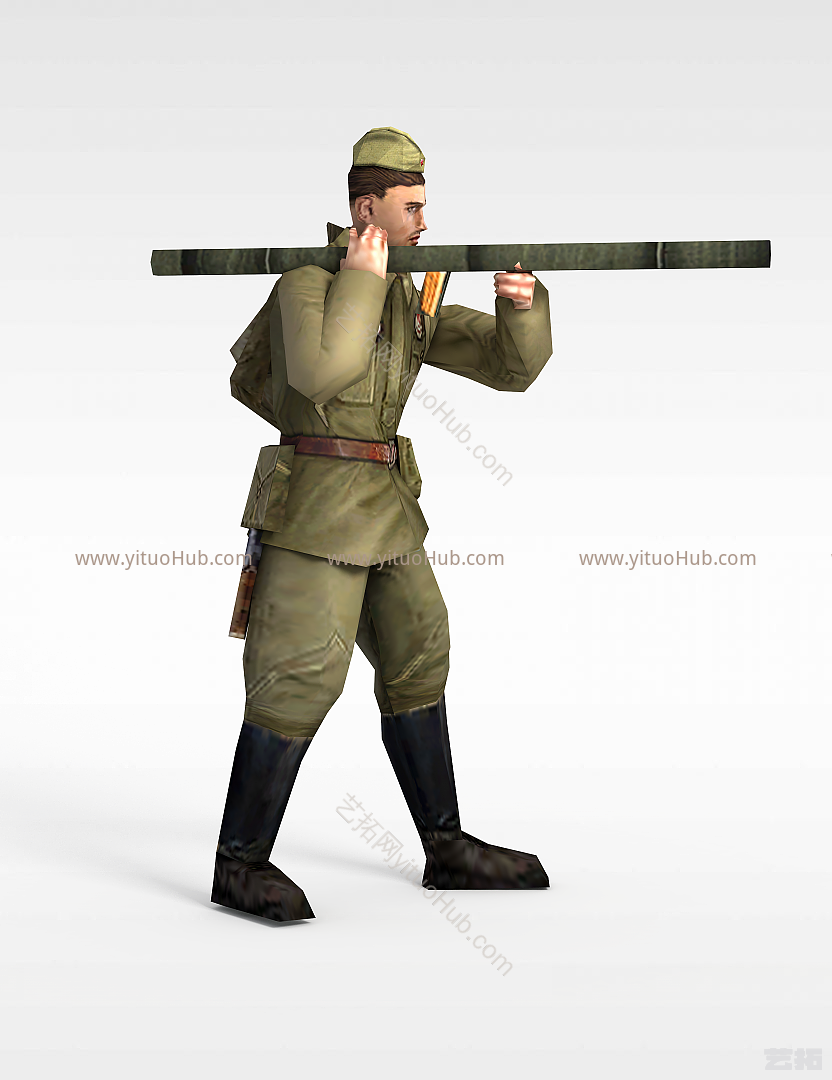 现代军人士兵战士男人模型