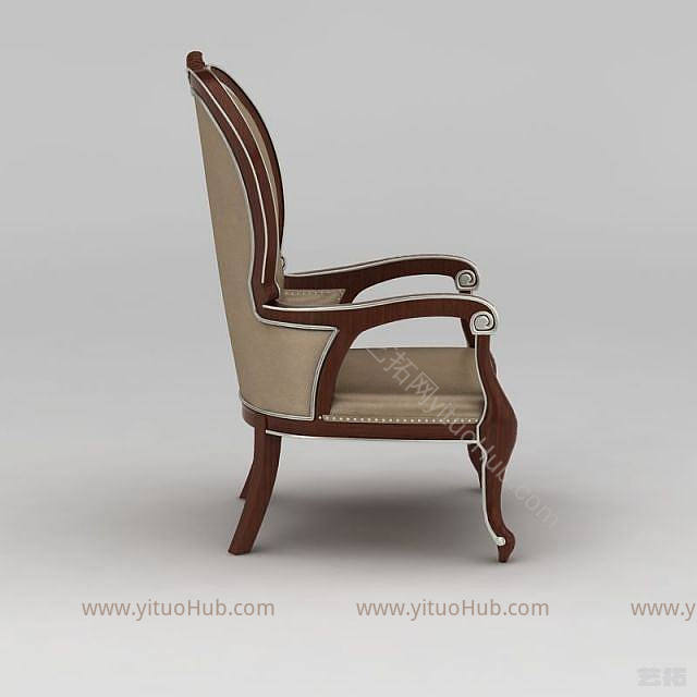 简欧现代欧式休闲椅模型
