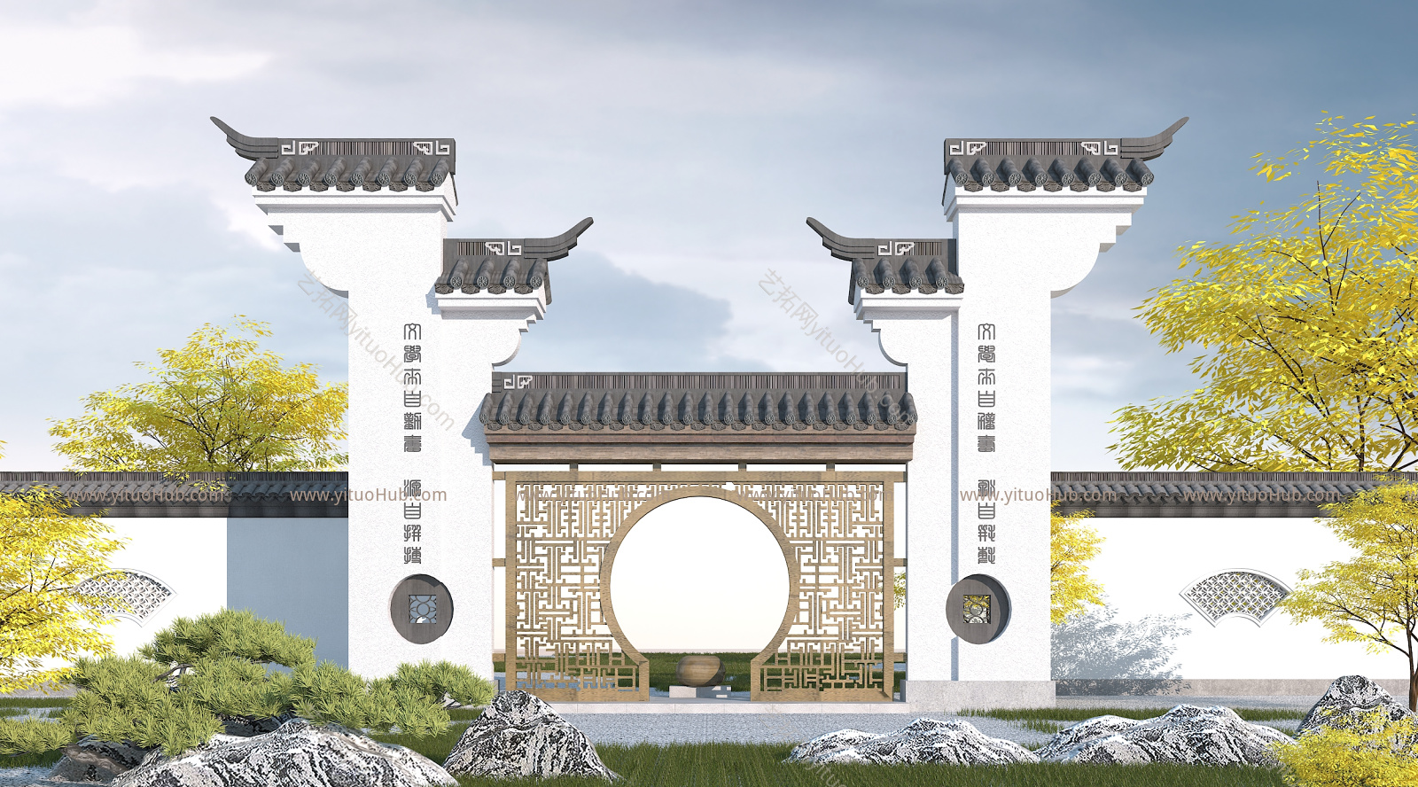 中式园林景观墙