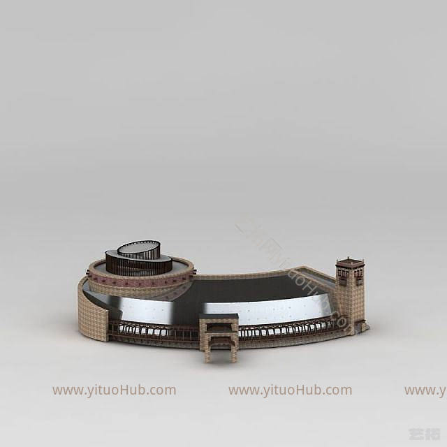 现代藏式文化中心模型