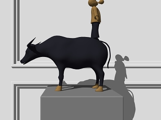 现代风格雕塑 牛与男孩雕塑