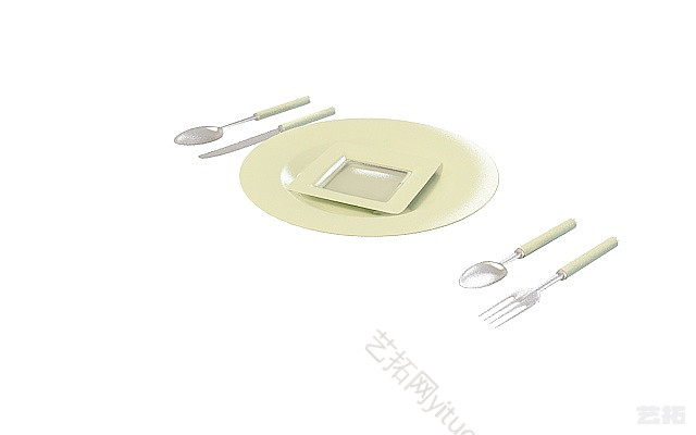现代餐具模型