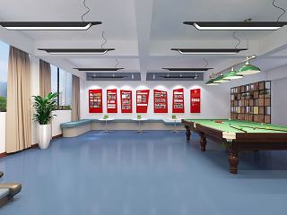 现代健身休息区模型