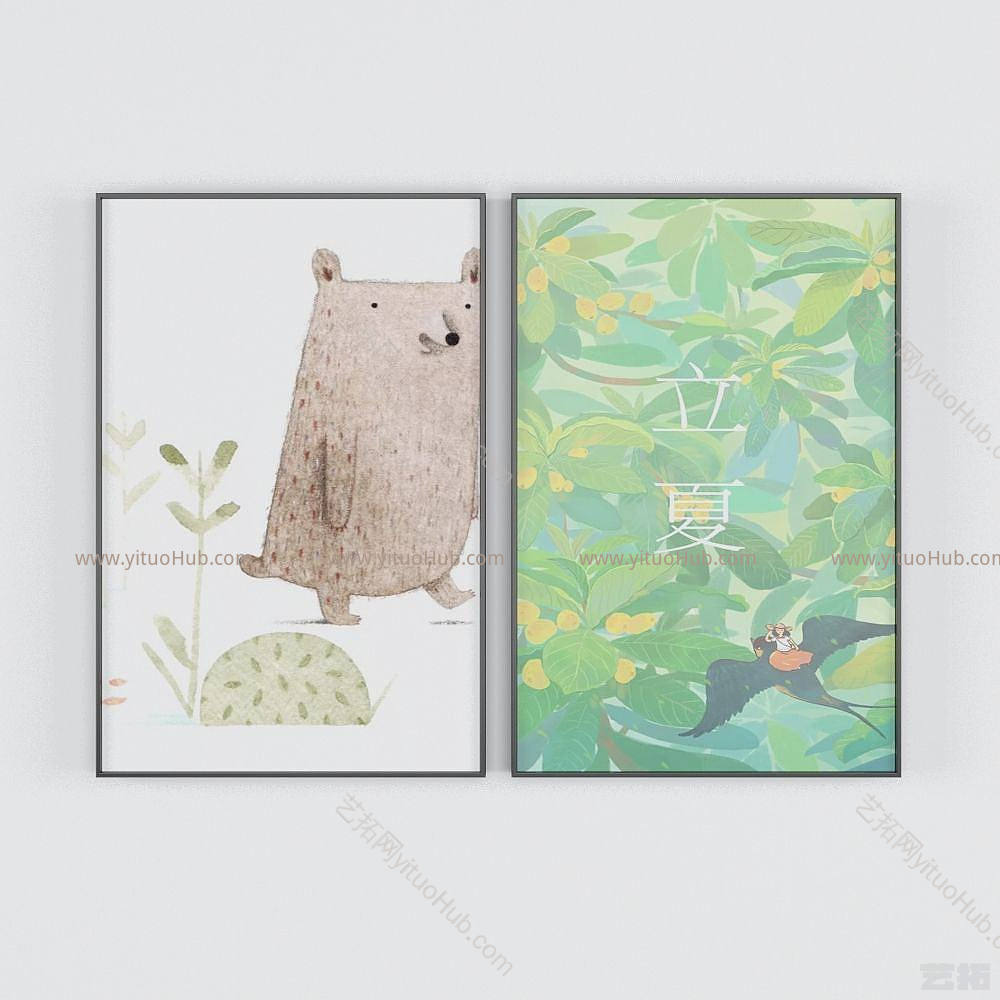 现代卡通装饰画模型